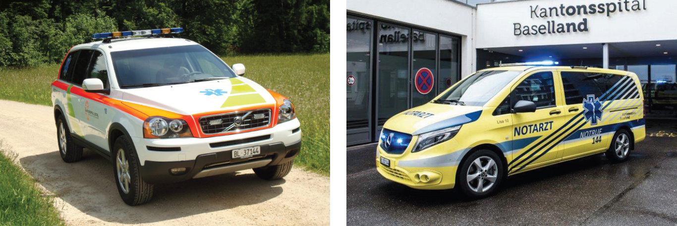 KSBL Notarztwagen 2009 und in den 2020er Jahren